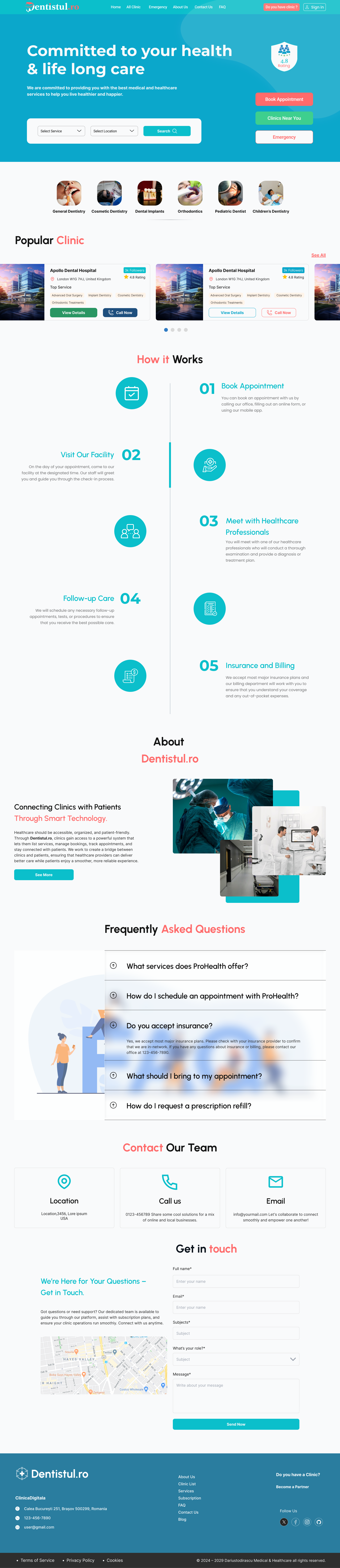 Dental Clinic Management clinic dental dental clinic dental clinic management dental website figma figma design management system ui uiux ux website