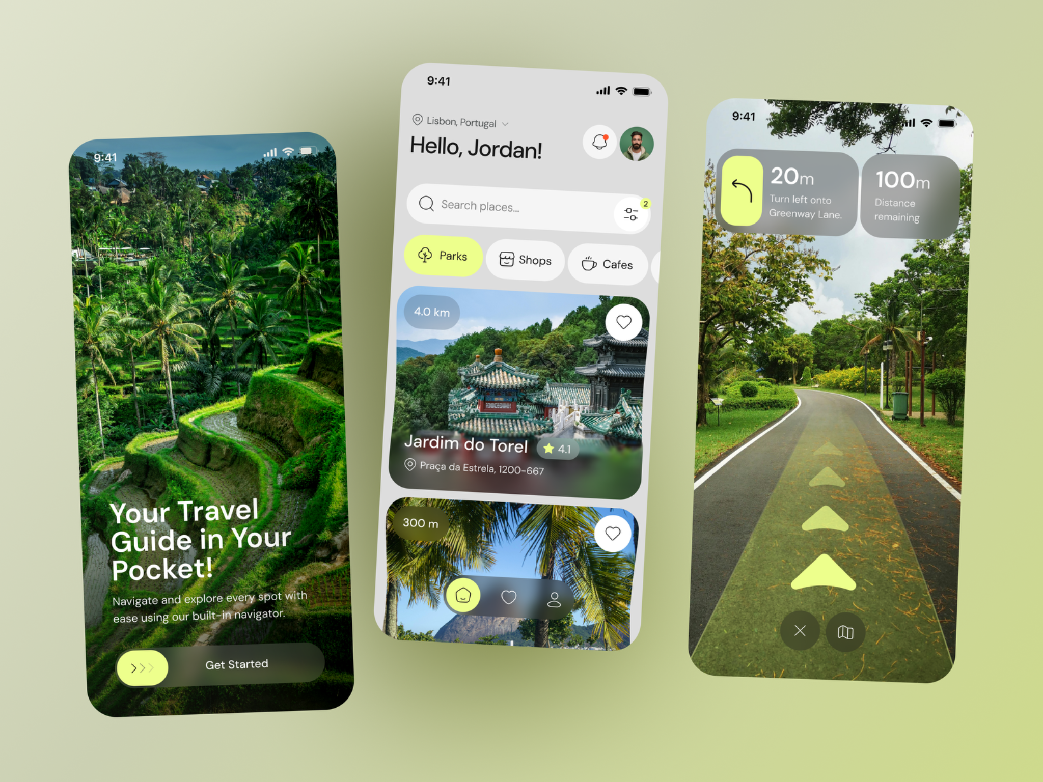 Example of Travel Guide & Navigation Mobile App UI
