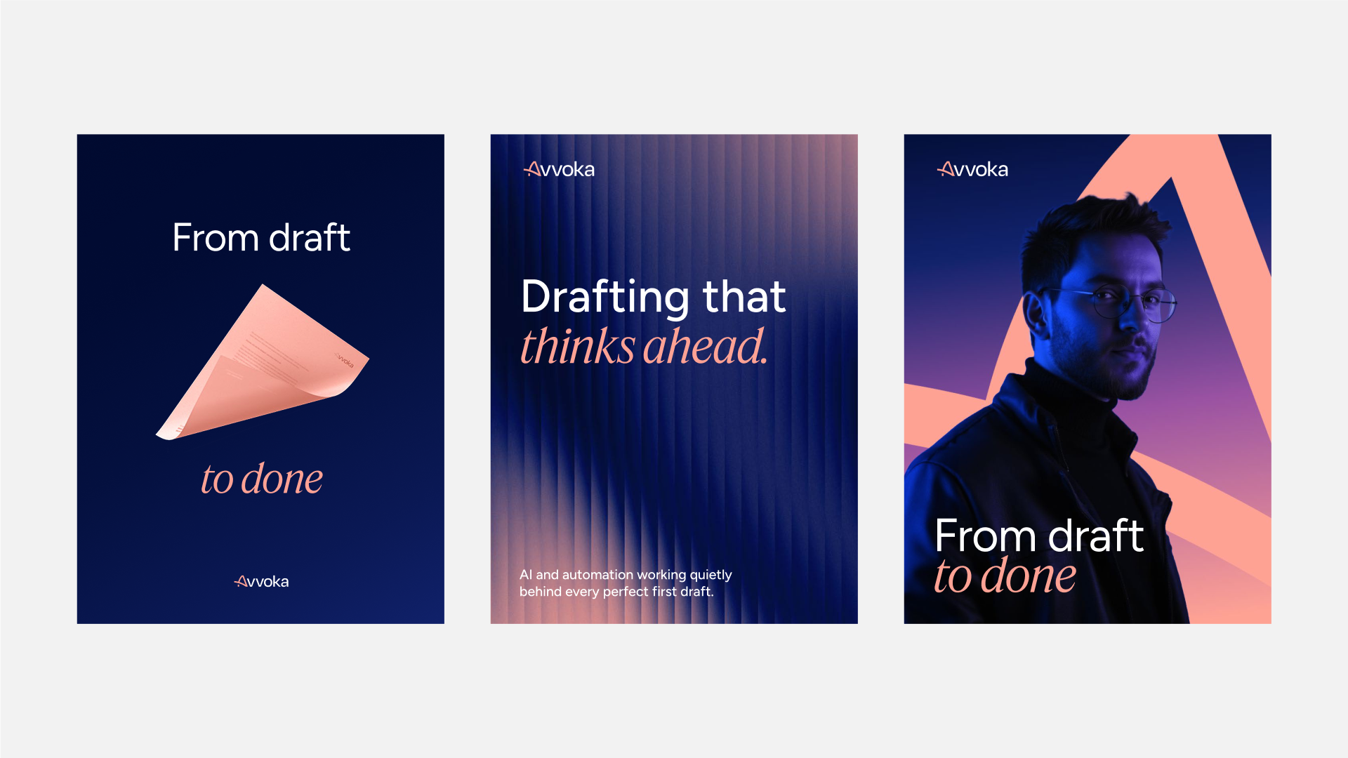 Avvoka.com rebrand - Art direction ai art direction branding gradient graphic design identity lawyer legal logo logotype social media startup