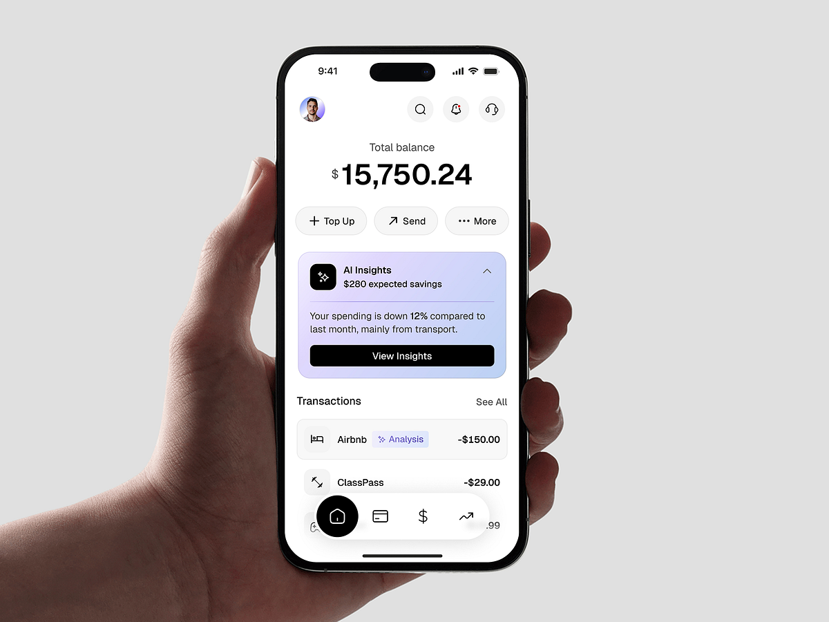 AI Wallet – Mobile Fintech Interface