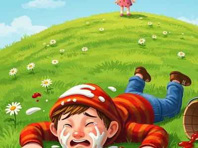 🥛 Spilled Milk & Sunny Hills | Children’s Book Illustration book cover design character design child wonder childrens book illustration childrens illustrator cute characters digital painting educational illustration freelance illustrator imaginative art kidlitart kids book art nursery art picture book art playful characters storybook artist storytelling art vibrant colors visual storytelling whimsical illustration