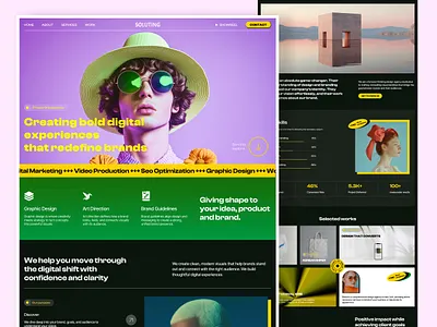 Soluting — Agency Creative Design Agency Landing page agency agency landing page clean creative creative agency creative design designer landing page mobile website modern portfolio service landing page studio typography ui ui design ux web web design website