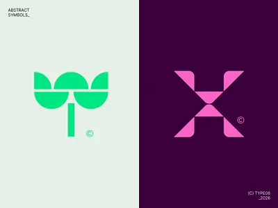 Abstro 12 abstract branding collection colorful flower geometry lettermark logo monogram nature rotation shape symbol tech x