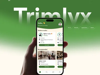 Barber & Salon Booking App UI appdesign barberapp design figma hairstyleapp mobileapp salonapp trimlyx ui ux