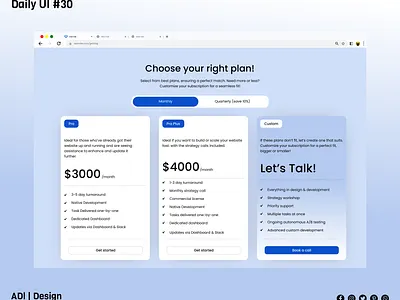 Pricing Page Daily UI #0030 3d animation app branding dailyui design graphic design illustration logo motion graphics ui ux vector