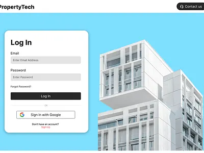Login Page for Real Estate Website authentication clean login modern real estate simple ui web design
