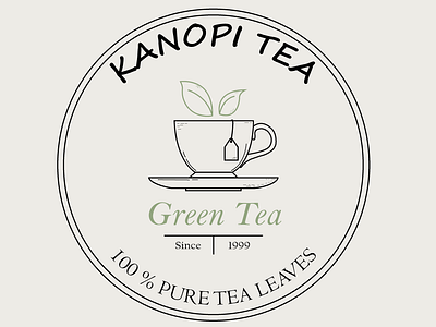 Green Tea Logo Set branding design illustration line art logo