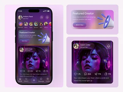 Social media mobile app ui android app appd design application figma designer ios iphone mobile mobile app mobile app design mockup product design social app social media social media app uiux uiux design user interface