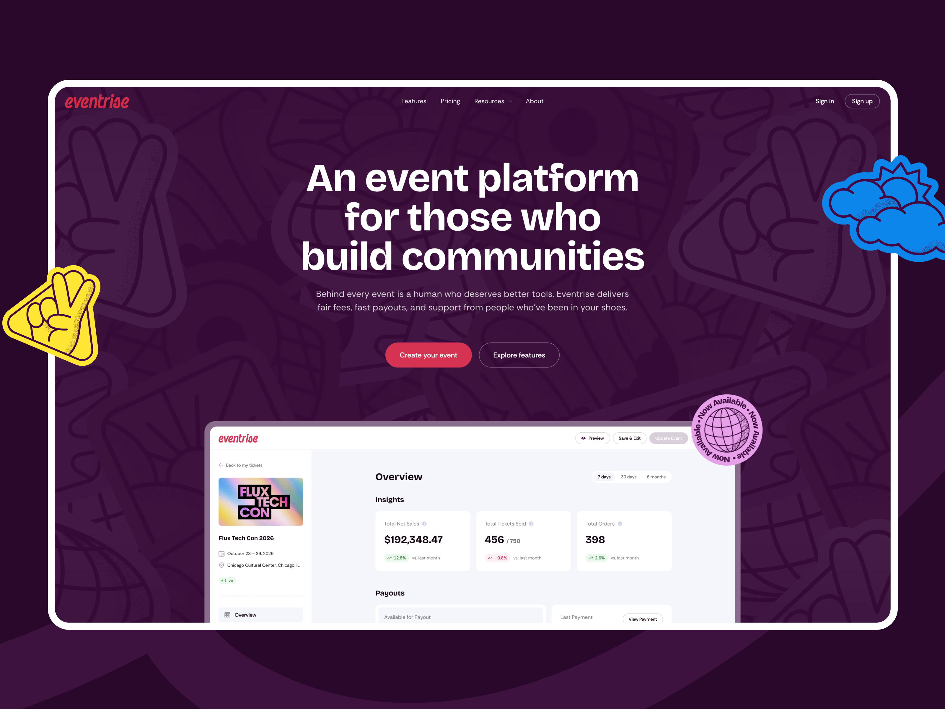 Example of Eventrise Web App