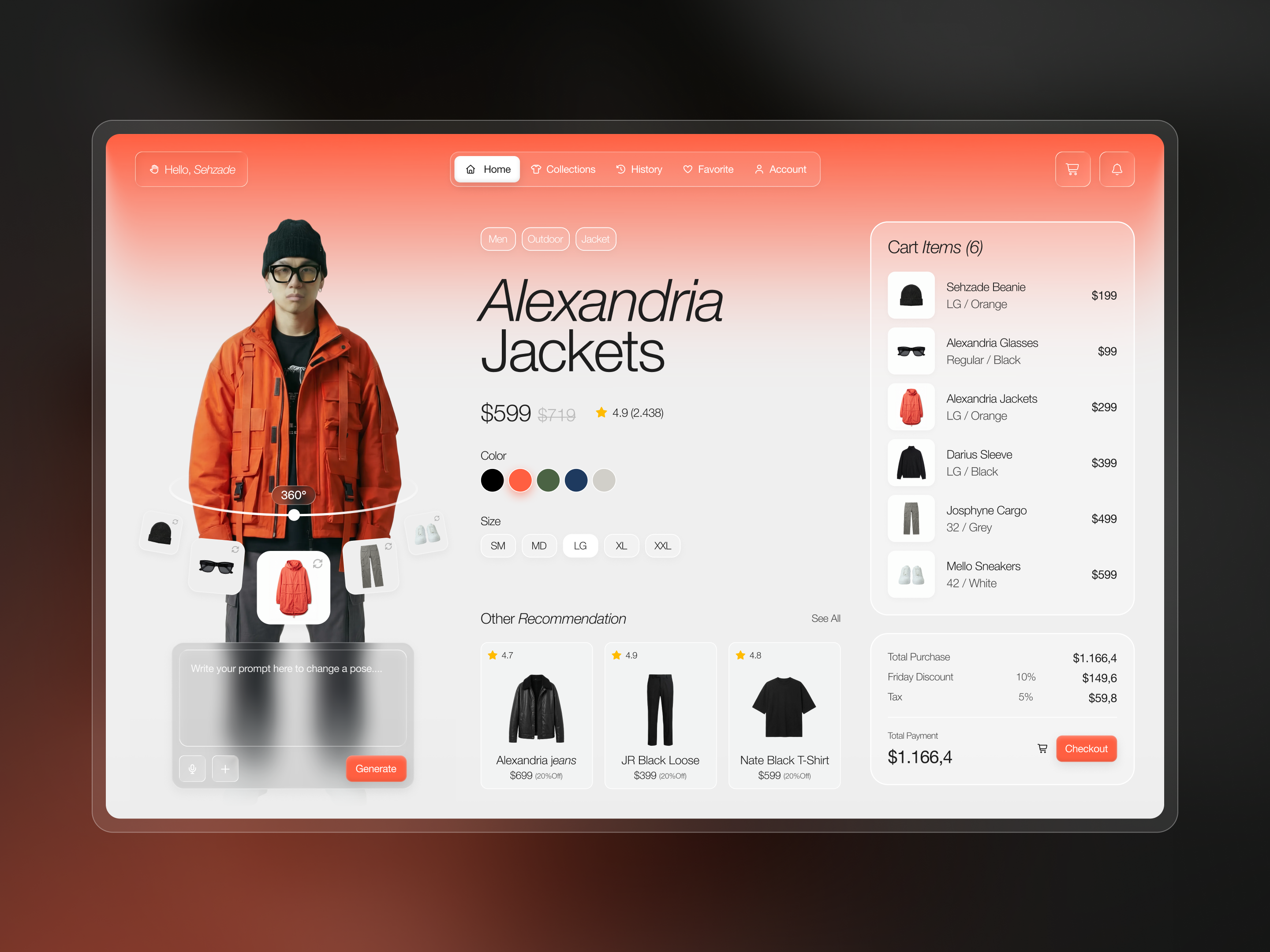 Example of Aletheia.ai - AI Fashion E-Commerce Dashboard Website