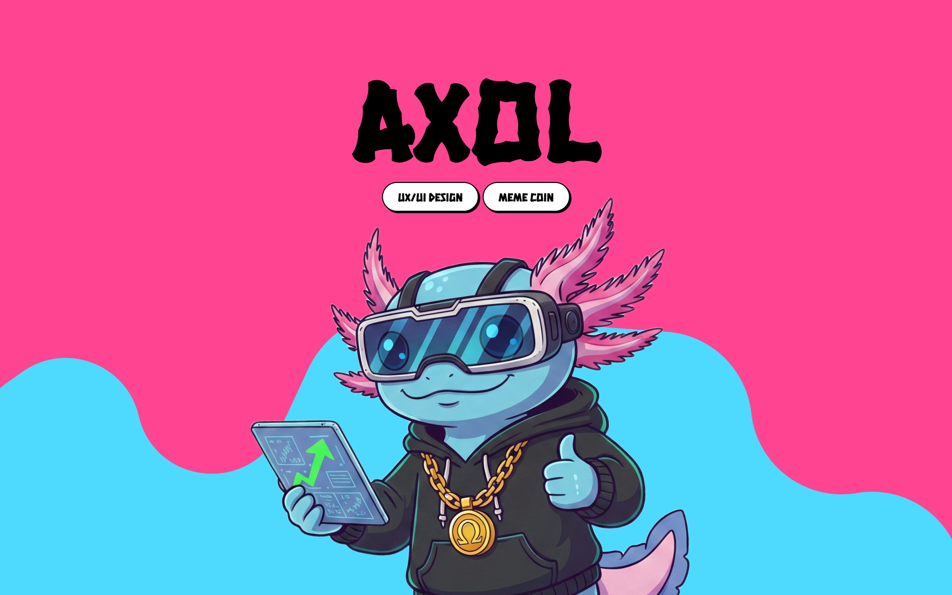 AXOL - Meme Coin Website Design 2d coin crypto design figma graphic design illustration landing page meme coin meme token nft token ui web design website website design