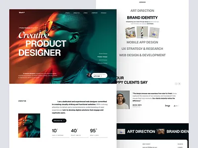 Personal Portfolio Landing Page agency designer landing page digital agency landing page design landing page ui personal branding personal landing page personal website portfolio portfolio landing page ui design visual design website design
