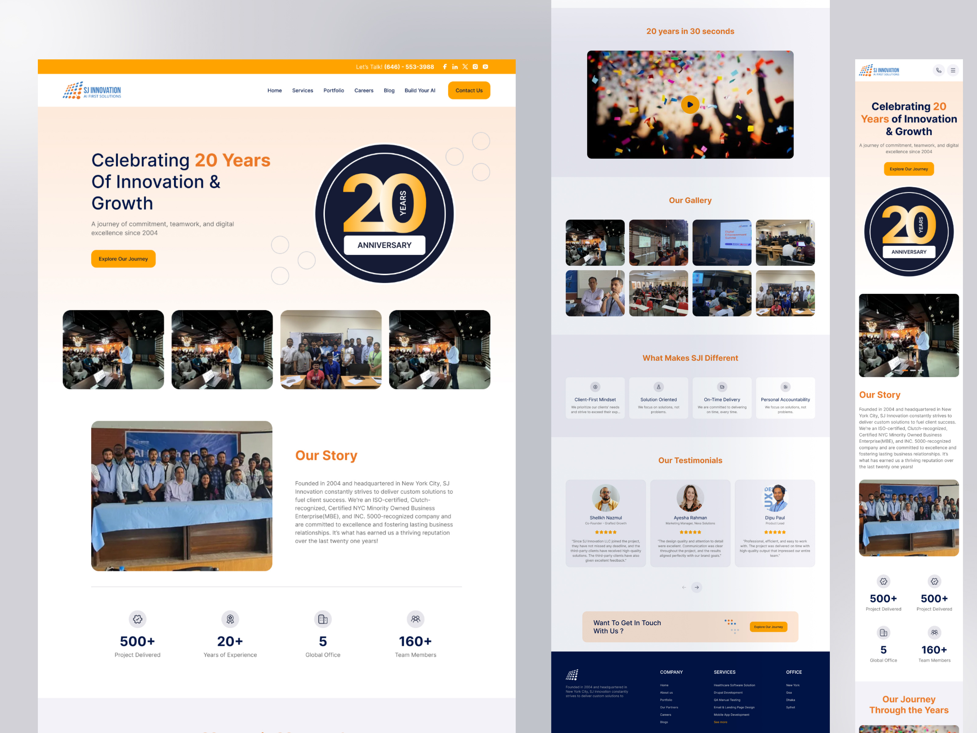 Year Milestone Landing Page – Minimal Concept anniversary landing anniversary website brand design brand story landing page company achievements page design company milestone landing page corporate website homepage design landing page minimal design modernui responsive design sj innovation uidesign uxdesign visualdesign web design website ui website ui design year milestone landing page