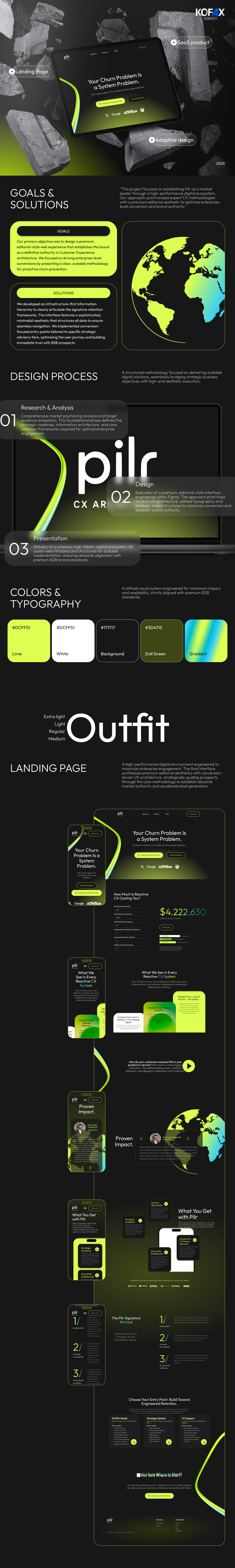 High-converting landing page for a CX platform focused on churn design ui ux uxui web design webflow webflow website
