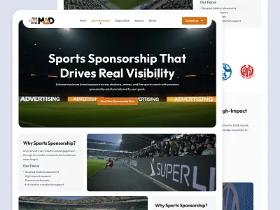Sports Sponsorship Landing Page app design landing page ui uiux website design