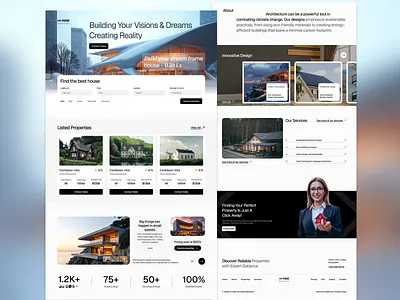 HI-RISE । Real Estate & Architecture Website UI architecture design architecture ui clean ui dribbble shot esign inspiration figma design luxury real estate modern website product design professional ui property website real estate platform real estate ui ui design ux design web design website ui
