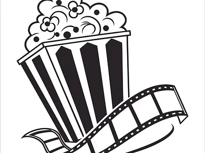 Popcorn art silhouette logo design black and white illustration art black design graphic icon illustration logotype symbol vector white