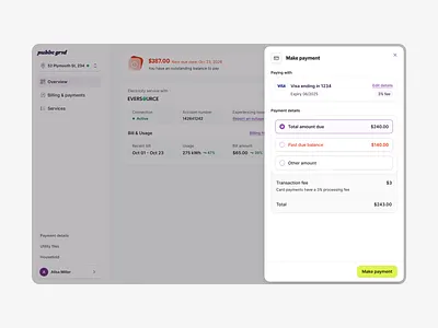Make payment ai amount due card details checkout credit card due payment finance financial invoice invoice summary make payment paid pay bill pay utility bill payment payment details stripe summary transaction utility bill