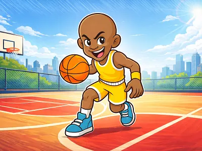 basketball cartoon character illustration 2d art basketball basketball cartoon basketball character basketball illustration basketball mascot beehaya cartoon cartoon character clipart design illustration image ui vector