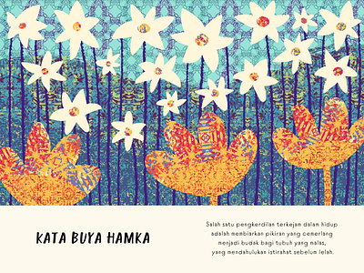 Kata Buya Hamka abstract buya hamka colorful decorative design fabric fractal graphic design illustration indonesia organic ornament pattern design quote seamless pattern shop summer surface design vector