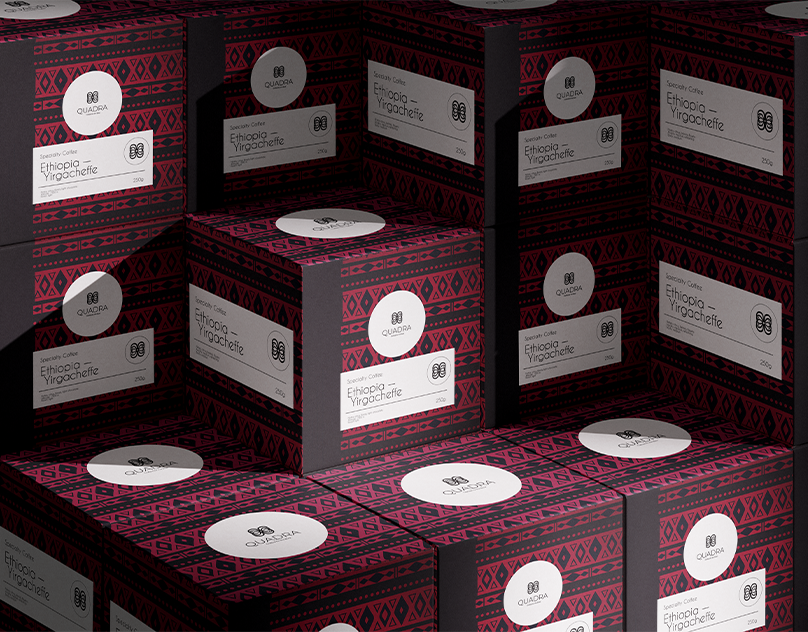 QUADRA Coffee – Specialty Coffee Branding animation branding design graphic design illustration logo modern motion graphics packaging pattern product vector