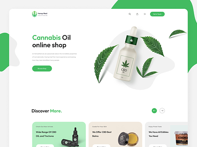 CBD eCommerce Landing Page cannabinoid cannabis cbd clean design ecommerce figma hemp homepage landing page minimal product shop ui ux web design website