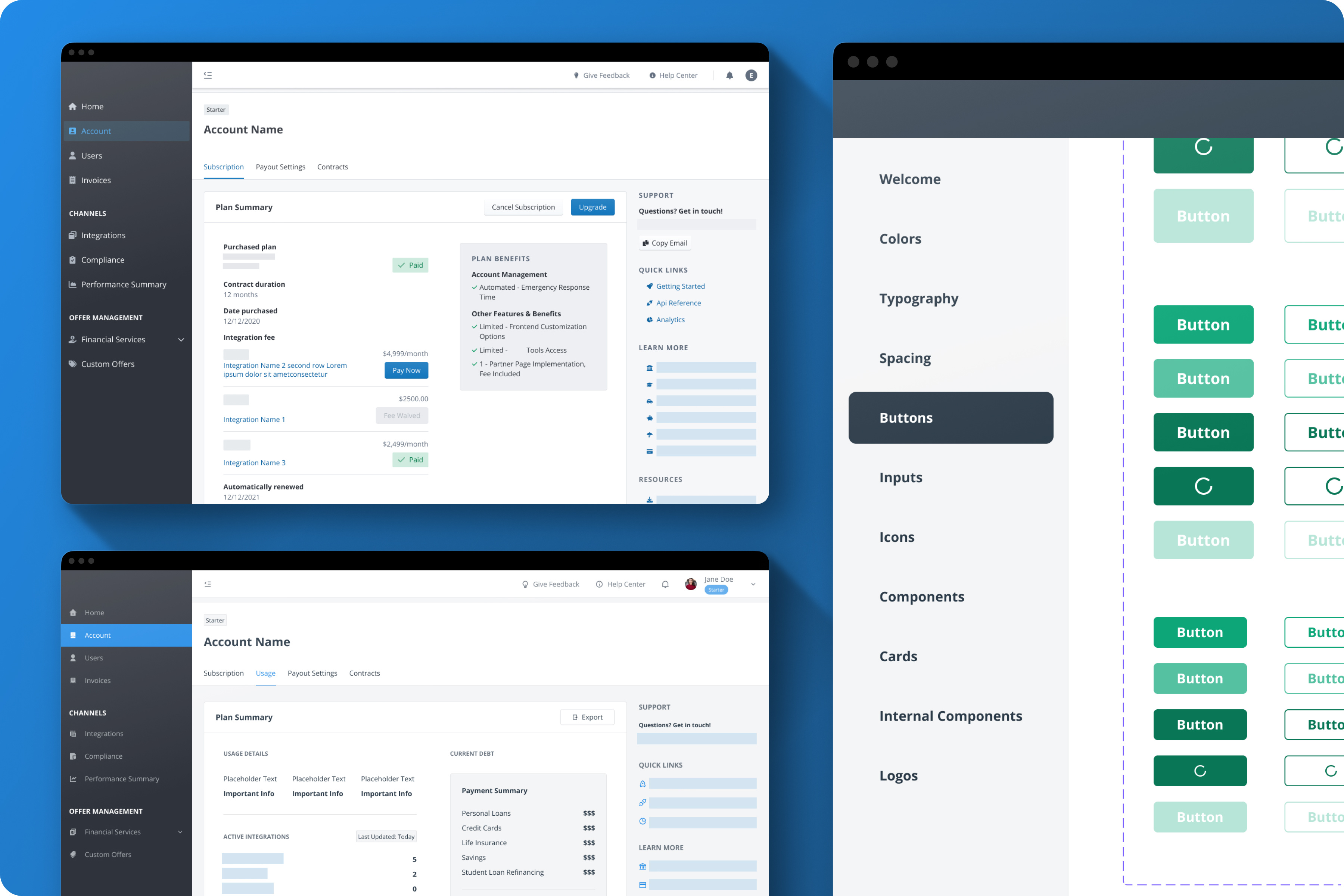 Financial Tracking Application Redesign dashboard design system figma ui uxui design