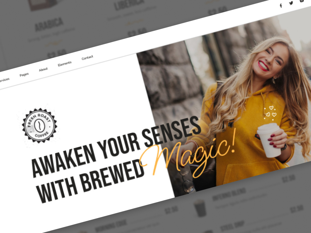 Coffee Shop Wordpress Theme Design coffee shop figma homepage theme ui wordpress