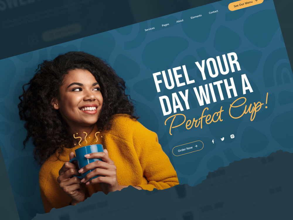 Coffee Shop Wordpress Theme Design coffee shop homepage theme ui wordpress