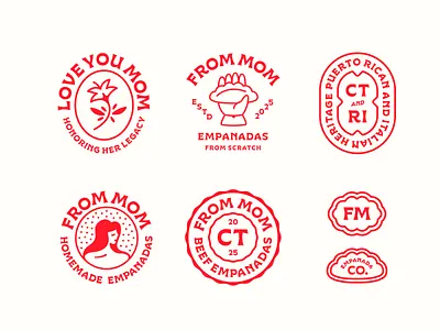 From Mom Empanadas — Pt. 2 badge badges branding design empanada flower graphic design hand icon illustration lady lockup logo stamp type type lockup typography vector woman women