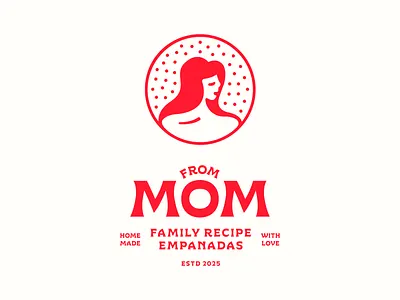 From Mom Empanadas — Pt. 3 badge badges brand branding character chef design empanada food graphic design icon illustration lockup logo mom red type type lockup typography vector