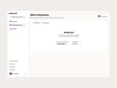 Empty state ai automation autopay autopayment bill billing crm empty state grid invoices no bills utility utility connection