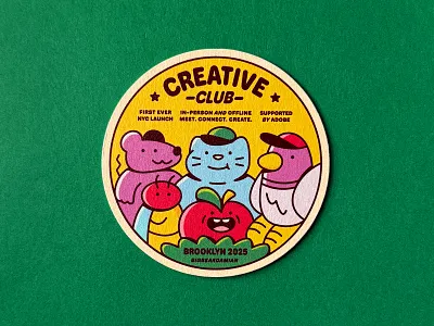 Creative Club Coaster animals apply branding bug cat coaster design friends fruit graphic design icon illustration lockup logo pigeon print rat type typography vector