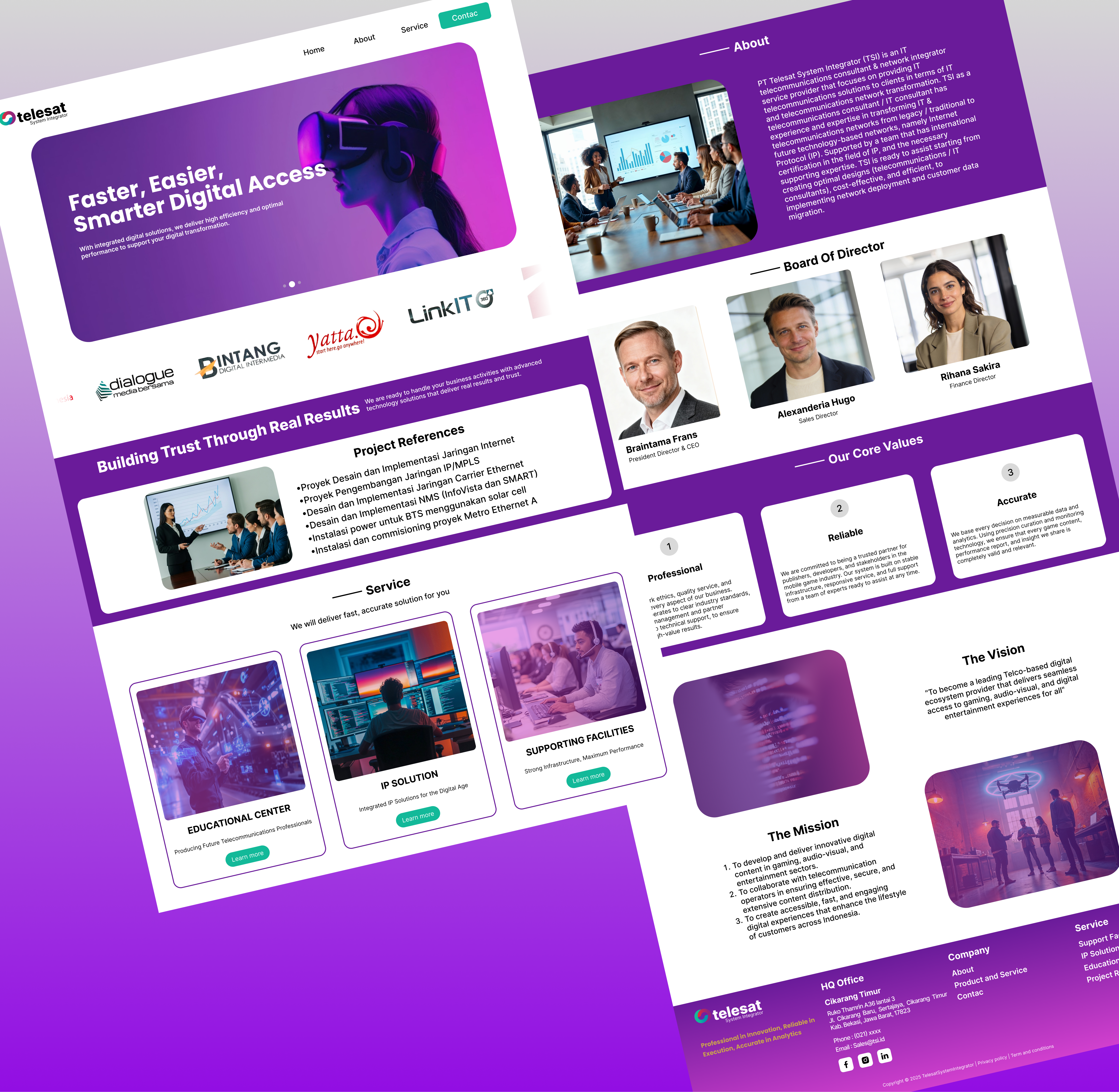 Company Profile PT TSI Landing Page Design figma landing page design ui design uiux user experience user interface ux design web design