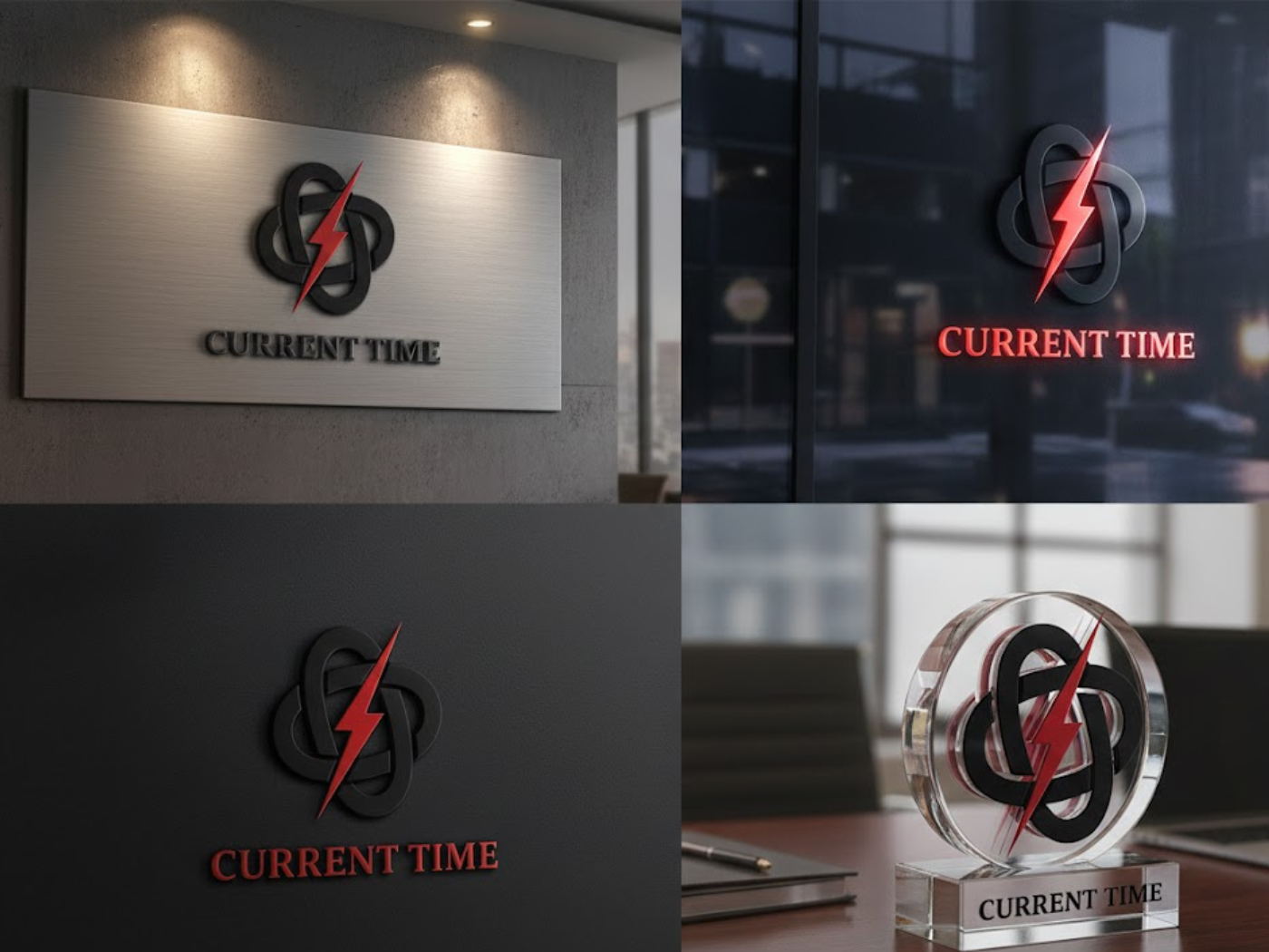 Current Time - Logo Design 3d abstract logo brand identity design business logo corporate branding creative logo design digital brand identity electric logo energy logo futuristic logo graphic design lightning logo minimal logo modern logo design power logo professional logo startup branding tech logo