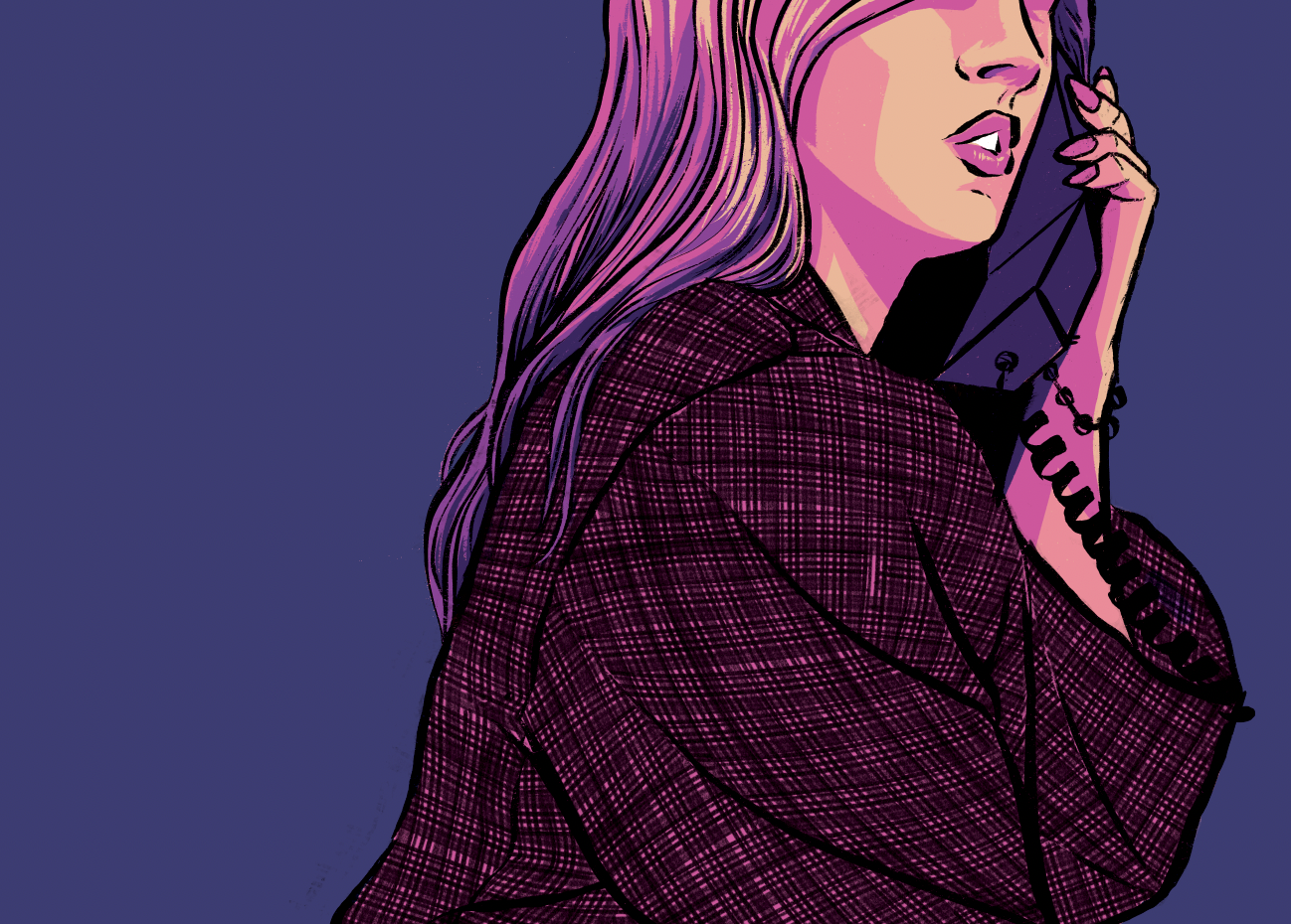 Call me back illustration phone call woman