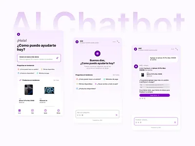 AI Chatbot - Ecommerce Assistant UI agent ai ai chatbot assistant chatbot ecommerce figma ia purple ui