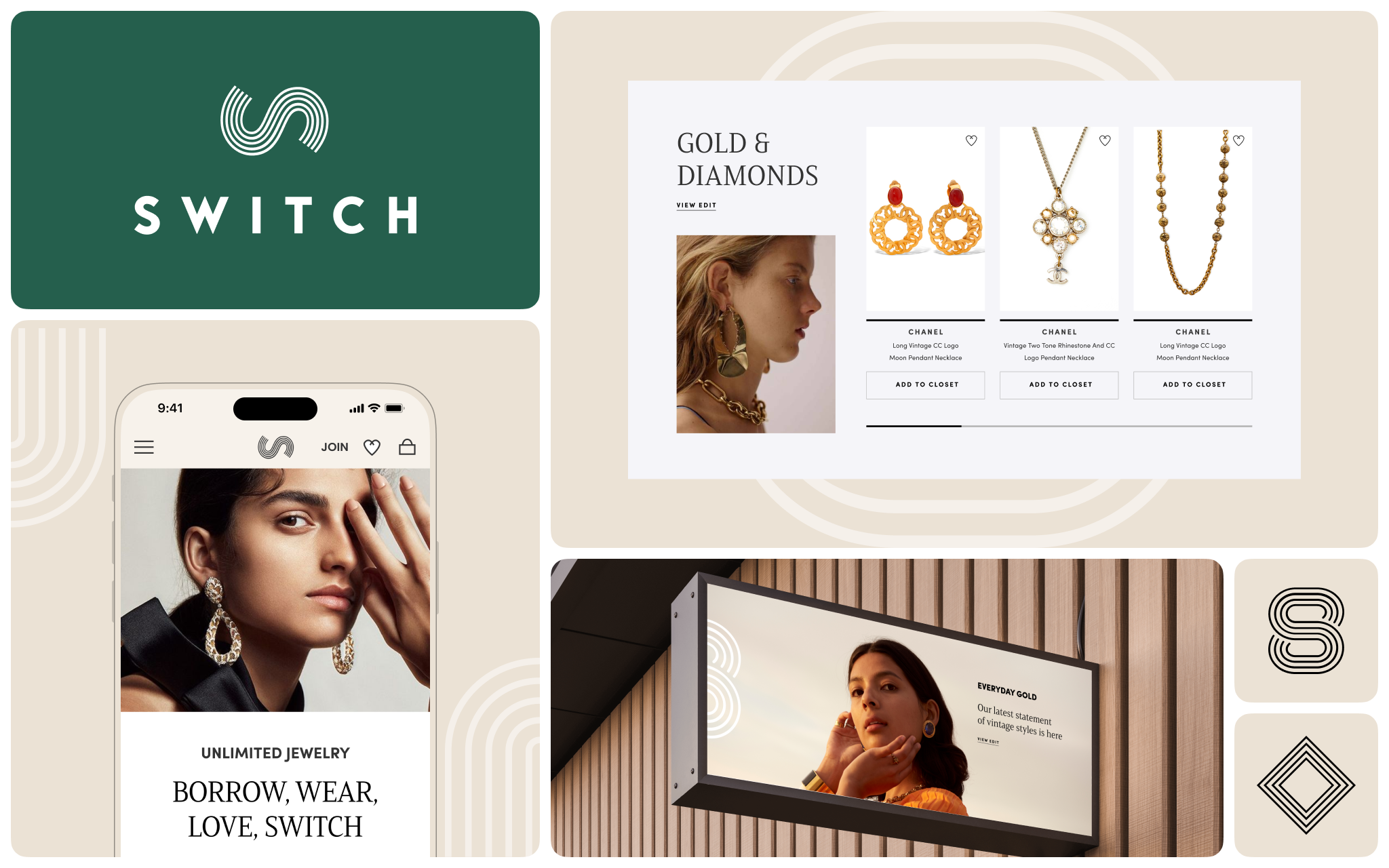 Luxury Jewelry Brand Identity brand identity branding e commerce jewelry design luxury branding mobile app subscription service ui ux witch