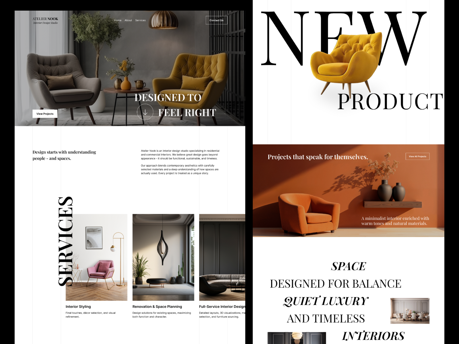 Interior Design Landing Page Website