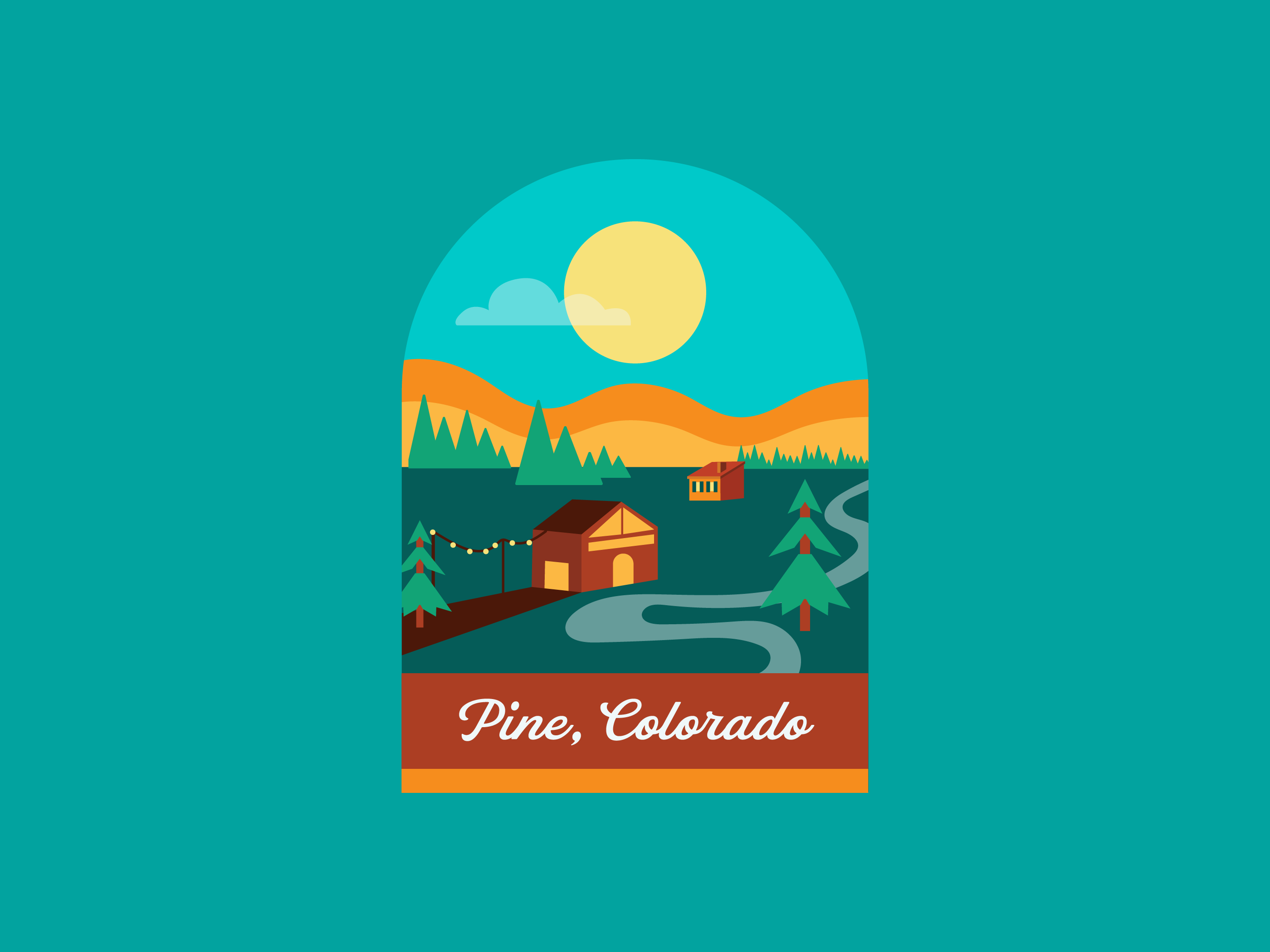 Pine, Colorado - Meadow Creek Lodge Wedding Badge badge colorado colorado illsutration colorado logo illustration mountain badge mountains nature illustration outdoor badge outdoors pine pine logo vector wedding badge wedding logo