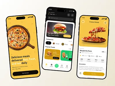 Food Delivery Mobile App 3d animation branding graphic design motion graphics ui