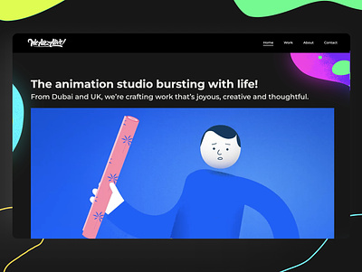 We are Alive - Animation studio website alive animated animation artwork color colorful cool creative neoncolors typography ui uidesign ux