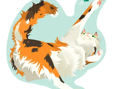 Lineless Cats animals cartoon cats colourful cute digital funny illustration