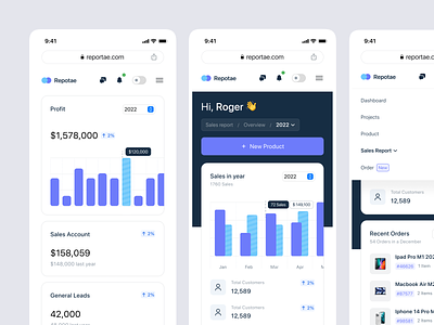 Responsive - Sales Report Dashboard analytic analytics app chart customers dashboard graph mobile mobile app order orders profit report responsive sales stat