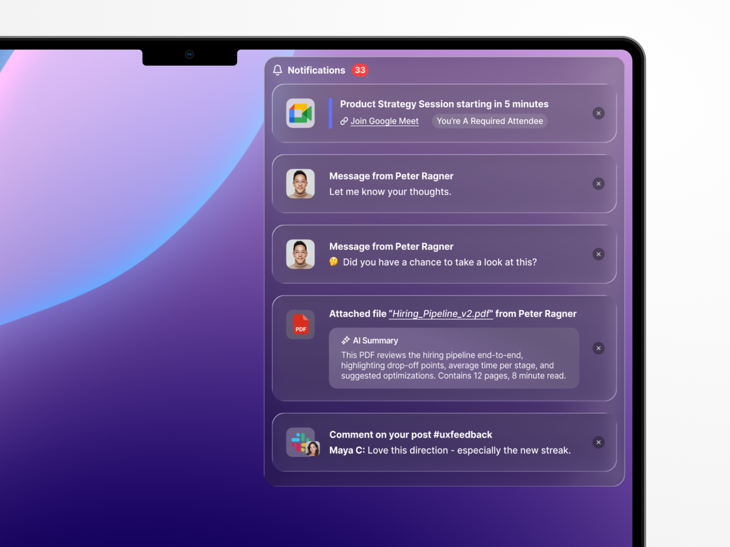Notification component app application design ui
