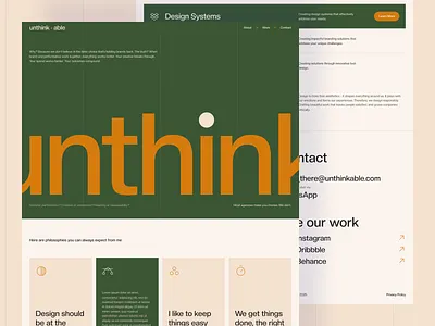 Unthinkable - Studio design website clean clean design contemporary portfolio retro service design studio studio design ui ui ux web design