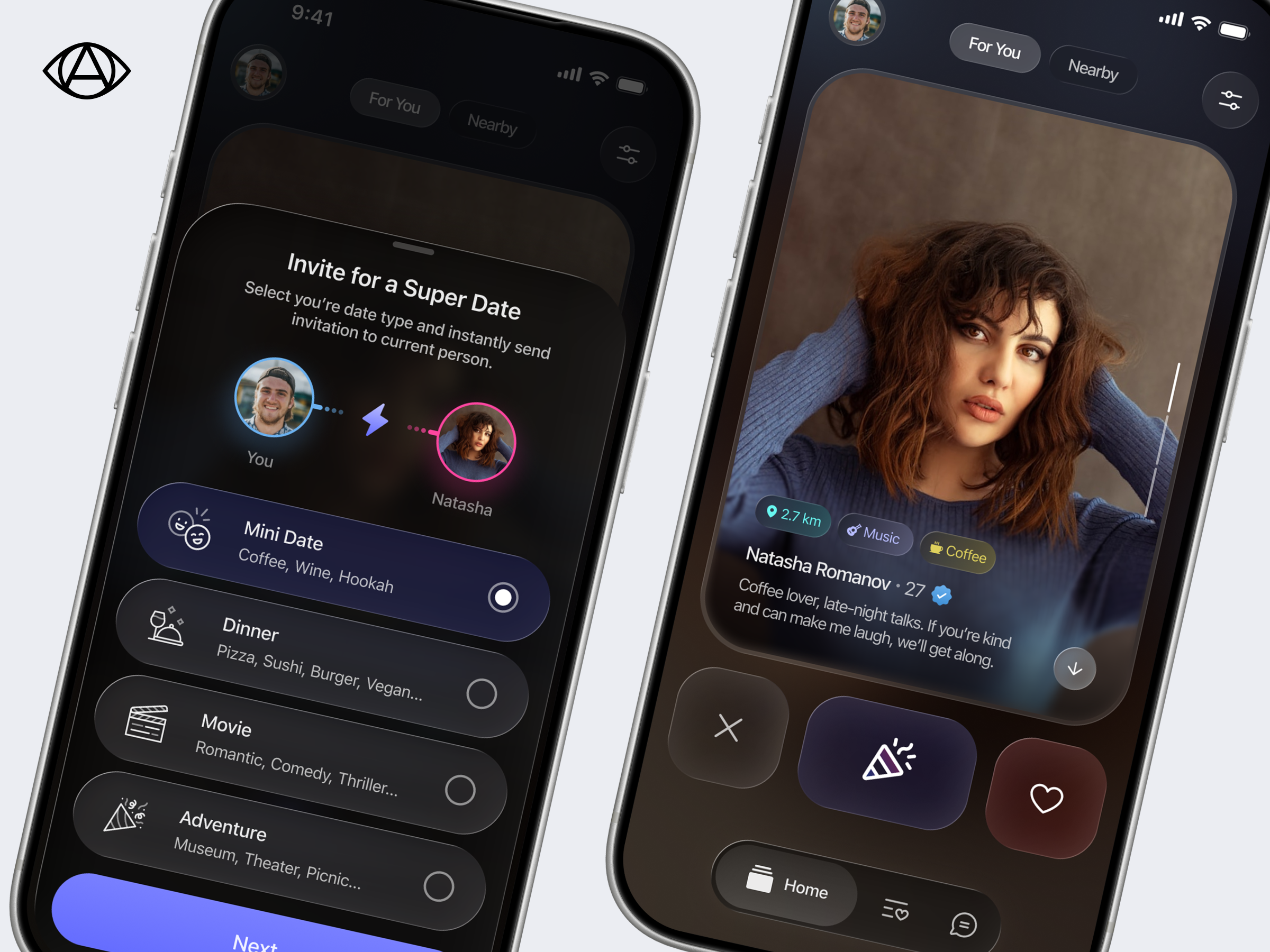 Example of Dating App by Alex Kalinin