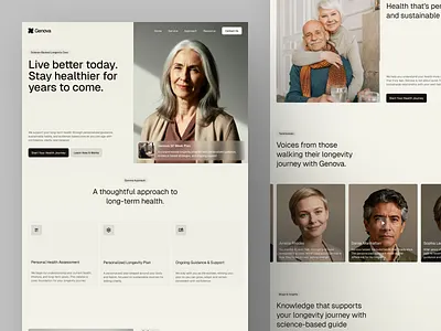 Genova - Longevity Landing Page health health care health landing page health website healthcare landing page healthcare website landing page landing page design longevity longevity landingpage longevity website ui ui design uiux uiux design ux web web design website website design