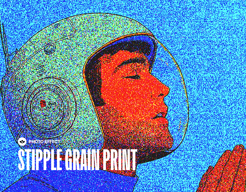 Stipple Grain Print Effect design effect grain graphic design painting photoshop print solasome stipple template texture