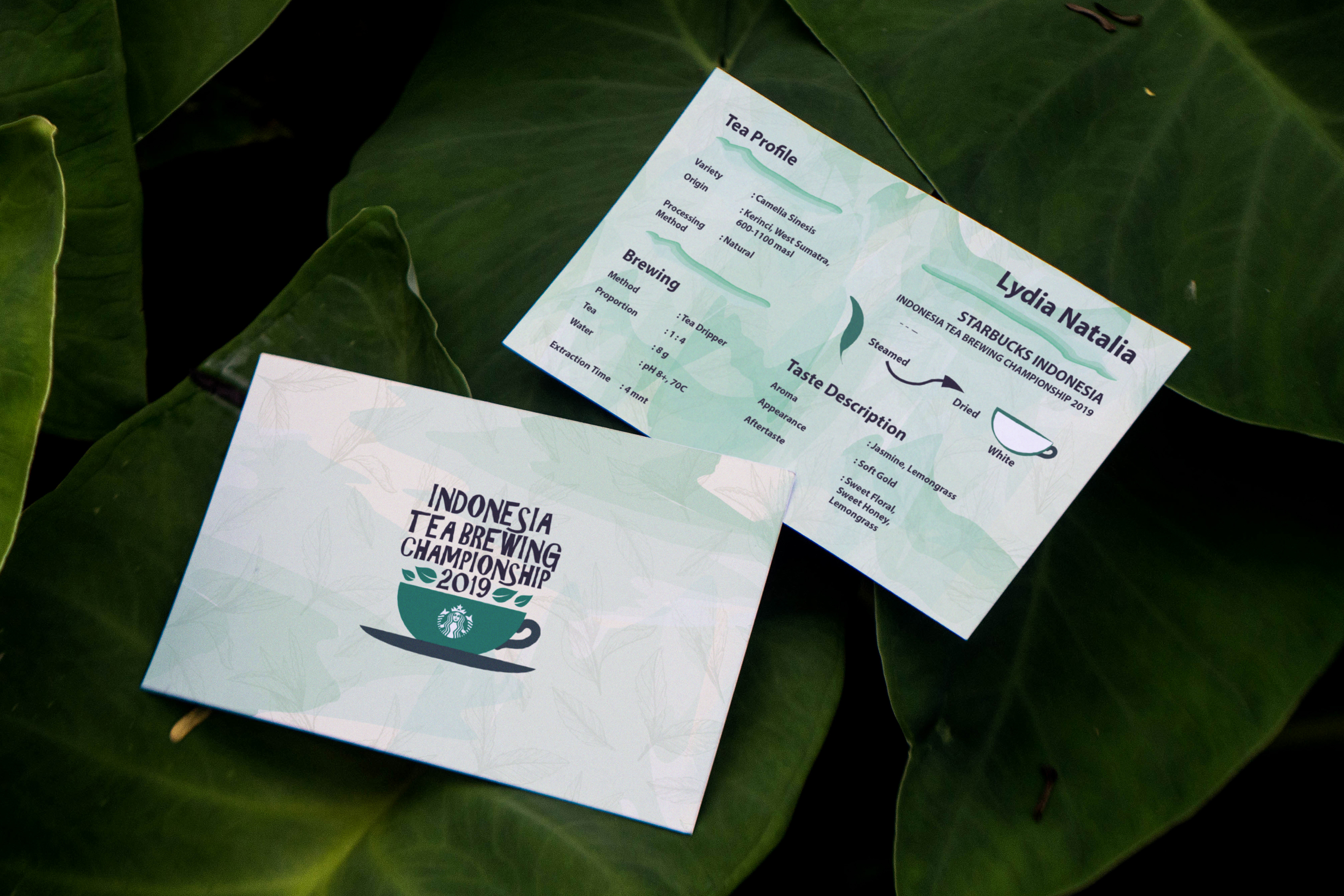 Starbucks Indonesia – Tea Brewing Championship 2019 Card branding card card design coffee design graphic design illustration logo vector